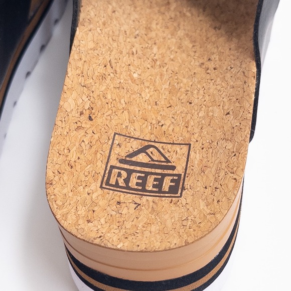 Reef Women's Sandals Size 7 Cushion Bloom Hi Black Cork Platform - Picture 10 of 13
